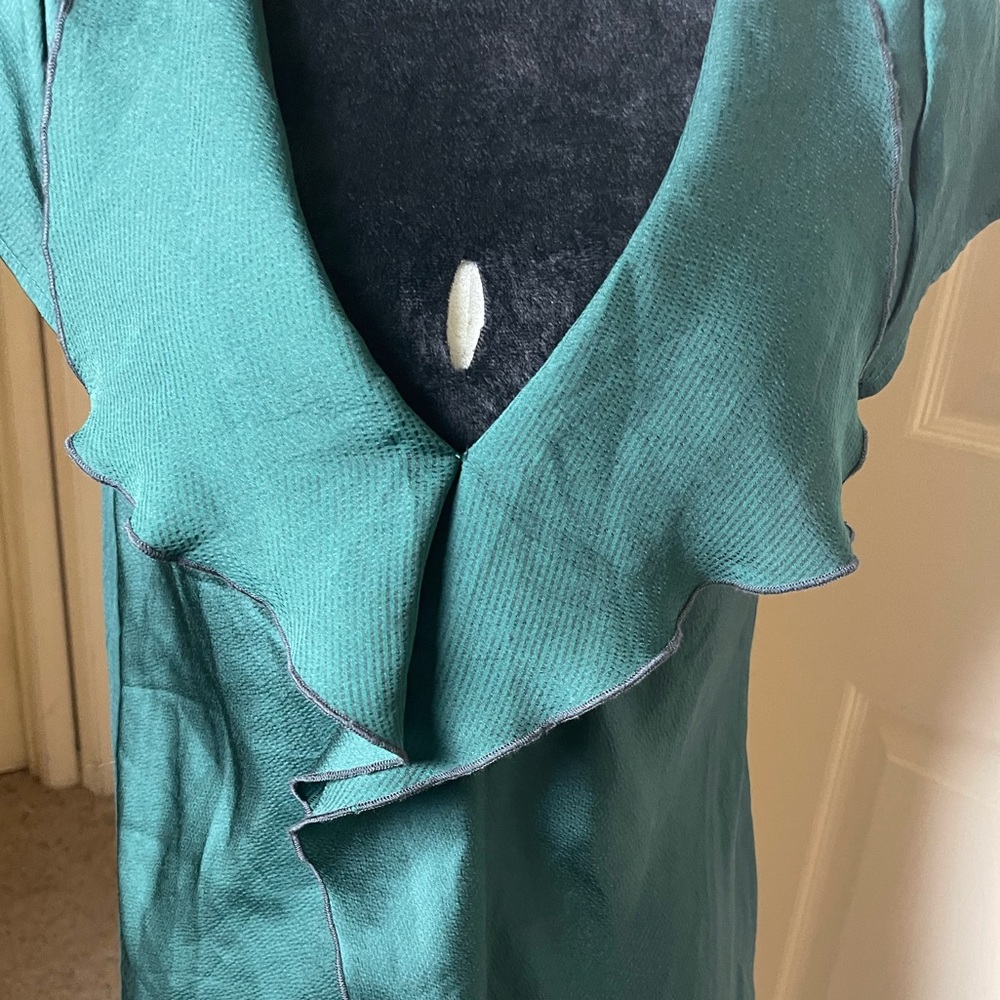 Anthropologie Meadow Rue Ruffle Front Short Sleeve Blouse Size Medium - Picture 4 of 7